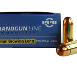 131018 PPU PPH9BL Handgun 9mm Browning Long 108 gr Full Metal Jacket 50 Per Box/ 20 Case