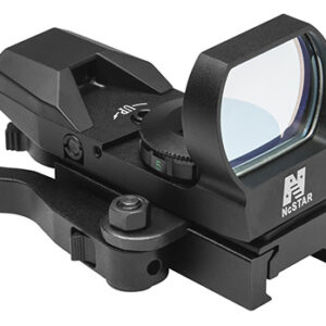 NcStar D4BQ Red Four Reticle Reflex-QR Mount  Black Anodized, 1x24mm x 34mm, 3 MOA Multi Reticle Rifle Features QR Mount