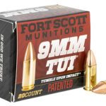 133832 Fort Scott Munitions 9MM080SCV Tumble Upon Impact (TUI) 9mm Luger 80 gr Solid Copper Spun 20 Per Box/ 25 Case