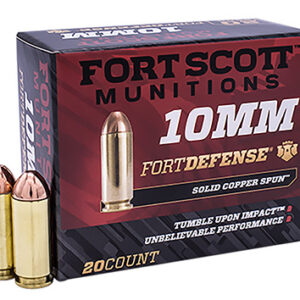 Fort Scott Munitions 10MM124SCV Tumble Upon Impact (TUI)  10mm Auto 125 gr Solid Copper Spun 20 Per Box/ 25 Case