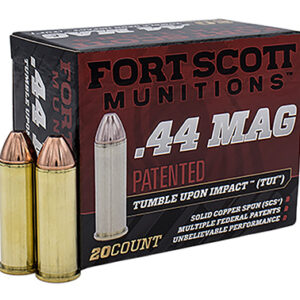 Fort Scott Munitions 44MAG200SCV Tumble Upon Impact (TUI)  44 Rem Mag 200 gr Solid Copper Spun 20 Per Box/ 25 Case