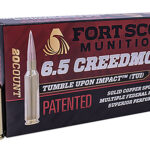 133870 Fort Scott Munitions 65GR123SCV2 Tumble Upon Impact (TUI) Rifle 6.5 Grendel 123 gr Solid Copper Spun 20 Per Box/ 10 Case