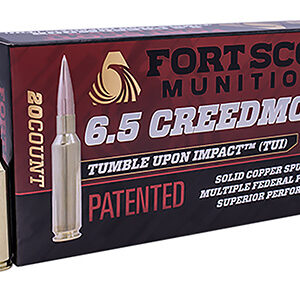 Fort Scott Munitions 65CM123SCV11 Tumble Upon Impact (TUI) Rifle 6.5 Creedmoor 123 gr Solid Copper Spun 20 Per Box/ 10 Case