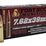 133874 Fort Scott Munitions 762X39117SCV Tumble Upon Impact (TUI) Rifle 7.62x39mm 117 gr Solid Copper Spun 20 Per Box/ 10 Case