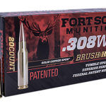 133875 Fort Scott Munitions 308168SCV Tumble Upon Impact (TUI) Brush Hog 308 Win 168 gr Solid Copper Spun 20 Per Box/ 10 Case