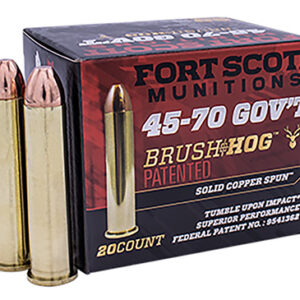 Fort Scott Munitions 4570300SCV1 Tumble Upon Impact (TUI) Brush Hog 45-70 Gov 300 gr Solid Copper Spun 20 Per Box/ 10 Cs