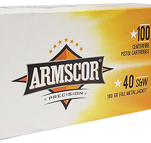 Armscor 50316 Precision Value Pack 40 S&W 180 gr Full Metal Jacket 100 Per Box/ 12 Case