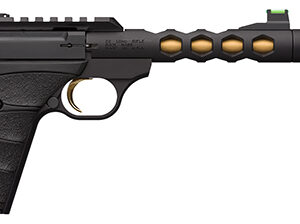 Browning Buck Mark Plus Vision .22 LR 5.9 in black frame gold inner barrel threaded