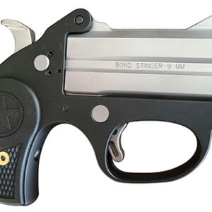 Bond Arms Stinger 9mm derringer with matte stainless barrel and black rubber grips