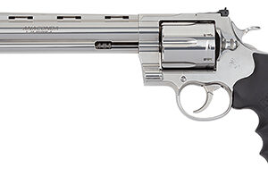 Colt Mfg ANACONDASP8RTS Anaconda  44 Mag 6 Shot 8" Stainless Recessed Target/Vent Rib Barrel, Cylinder & Frame, Black Hogue Rubber w/Finger Grooves Grip