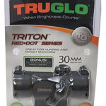 135922 TruGlo TG-TG8230B Triton Black Anodized 1x 30mm 5 MOA Illuminated Tri-Color Dot Reticle Clamshell Packaging