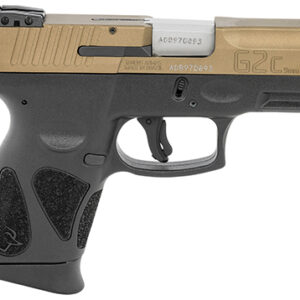 Taurus 1G2C93A12 G2C  9mm Luger 12+1 3.26" Stainless Steel Barrel, Burnt Bronze Serrated Steel Slide, Black Polymer Frame w/Picatinny Rail, Black Polymer Grips