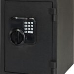 140578 Hornady 95407 Fireproof Safe Keypad Key Entry Black Powder Coat Black Holds 2 Handguns Steel