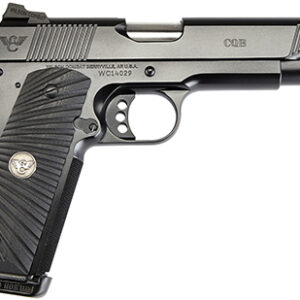 Wilson Combat CQBFS9A 1911 CQB Full Size Frame 9mm Luger 10+1 5" Match Grade Barrel, Black Serrated Carbon Steel Slide, Black Armor-Tuff Carbon Steel Frame w/Beavertail, Black G10 Starburst Grip