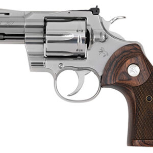 Colt Mfg PYTHONSP3WTS Python  38 Special 357 Mag 6 Shot 3" Stainless Recessed Target/Vent Rib Barrel, Cylinder  & Frame, Walnut w/Colt Medallion Grip