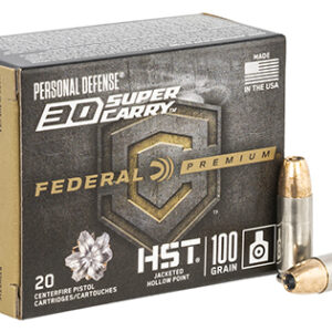 Federal P30HST1S Premium Personal Defense HST 30 Super Carry 100 gr HST Jacketed Hollow Point 20 Per Box/ 10 Case