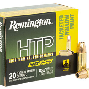 Remington Ammunition R20019 HTP  30 Super Carry 100 gr Jacket Hollow Point 20 Per Box/ 10 Case