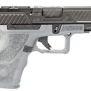ZEV OZ9C Combat Pistol 9mm gray polymer grip black serrated stainless slide 4.16 inch barrel