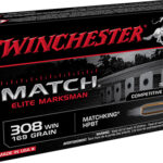 142847 Winchester Ammo S308M2 Match Elite Marksman 308 Win 169 gr Sierra MatchKing BTHP 20 Per Box/ 10 Case