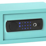 143072 Bulldog BD5012 Duo Digital Keypad/Biometric/Key Entry Teal Powder Coated Steel Holds 1 Handgun LED Keypad