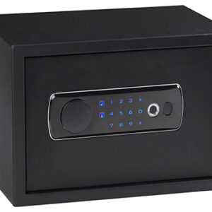 Bulldog BD5020 Duo w/Shelf Digital Keypad/Biometric/Key Entry Black Powder Coat Steel Holds 2 Handguns LED Keypad
