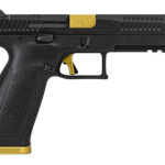 143230 CZ-USA 95180 P-10 F Competition-Ready 9mm Luger 5" 19+1 Overall Black Finish with Inside Railed Steel with Optic Cut Slide, Polymer Grip, Gold Accents & Picatinny Rail