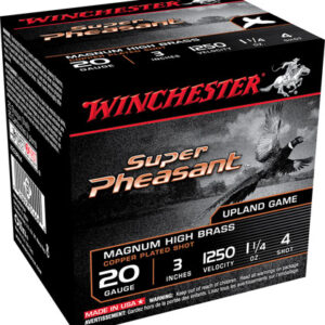 Winchester Ammo X203PH4 Super Pheasant Magnum High Brass 20 Gauge 3" 1 1/4 oz 4 Shot 25 Bx/ 10 Case