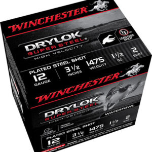 Winchester Ammo SSH12LH2 Drylok Super Steel High Velocity 12 Gauge 3.50" 1 1/2 oz 2 Shot 25 Per Box/ 10 Case