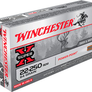 Winchester Ammo X222502 Super X  22-250 Rem 64 gr Power Point 20 Per Box/ 10 Case