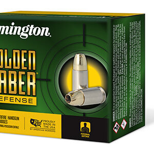 Remington Ammunition 27612 Golden Saber Defense 45 ACP 230 gr Brass Jacket Hollow Point 20 Per Box/ 25 Case