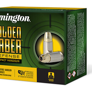 Remington Ammunition 27619 Golden Saber Defense 45 ACP 230 gr Brass Jacket Hollow Point 20 Per Box/ 25 Case