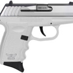 144567 SCCY Industries CPX-3TTWT CPX-3 Sub-Compact Frame 380 ACP 10+1, 3.10" Stainless Quadlock Barrel, Serrated Stainless Steel Slide, White Polymer Frame w/Finger Grooves, No Safety, Right Hand