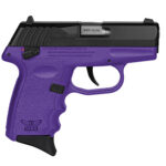 144574 SCCY Industries CPX-4CBPU CPX-4 380 ACP 10+1 2.96" Purple Polymer Serrated Black Nitride SS Slide Finger Grooved Purple Polymer Grip