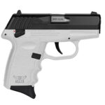 144577 SCCY Industries CPX-4CBWT CPX-4 380 ACP 10+1 2.96" White Polymer Serrated Black Nitride SS Slide Finger Grooved White Polymer Grip