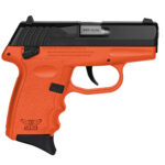 144581 SCCY Industries CPX-4CBOR CPX-4 380 ACP 10+1 2.96" Orange Polymer Serrated Black Nitride SS Slide Finger Grooved Orange Polymer Grip