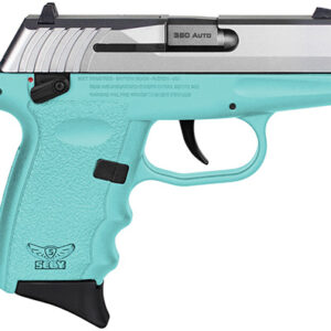 SCCY CPX-4 compact pistol with SCCY Blue polymer frame and stainless slide, 2.96 in barrel