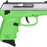 144590 SCCY Industries CPX-4TTLG CPX-4 380 ACP 10+1 2.96" Lime Green Polymer Serrated SS Slide Finger Grooved Lime Green Polymer Grip