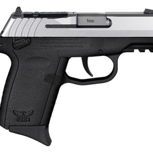 SCCY Industries CPX-1 9mm pistol, 3.1in barrel, stainless slide, black polymer frame