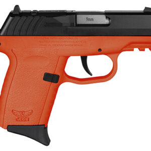 SCCY CPX2CBORRDRG3 9mm pistol with black nitride slide and orange polymer frame