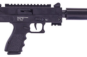 MasterPiece Arms MPA30DMG 9mm pistol side view black 4.5-inch threaded barrel