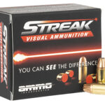 147582 Ammo Inc 9115JHPSTRKRED Streak Visual (RED) 9mm Luger 115 gr Jacketed Hollow Point 20 Per Box/ 10 Case