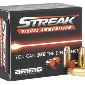 Ammo Inc 9115JHPSTRKRED Streak Visual (RED)  9mm Luger 115 gr Jacketed Hollow Point 20 Per Box/ 10 Case
