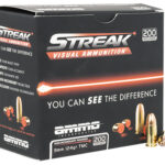 147584 Ammo Inc 9124TMCSTRKRED200 Streak Visual (RED) 9mm Luger 124 gr Total Metal Case 200 Per Box/ 5 Case