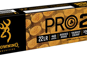 Browning Ammo B194122101 Pro22  22 LR 40 gr Lead Round Nose 100 Per Box/ 20 Case
