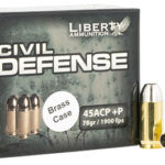 148176 Liberty Ammunition LACD45013BC Civil Defense 45 ACP +P 78 gr Lead Free Fragmenting Hollow Point 20 Per Box/ 50 Case