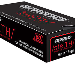 Ammo Inc 9165TMCSTL stelTH  9mm Luger 165 gr Total Metal Case 50 Per Box/ 20 Case