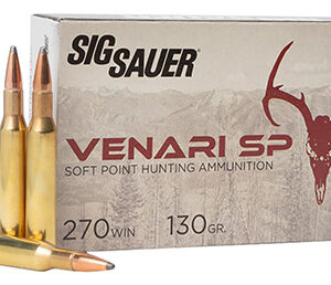 Sig Sauer V270SP13020 Venari  270 Win 130 gr Soft Point 20 Per Box/ 10 Case