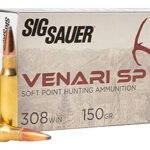 148648 Sig Sauer V308SP15020 Venari 308 Win 150 gr Soft Point 20 Per Box/ 10 Case