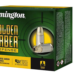 Remington Ammunition R21369 Golden Saber Defense 10mm Auto 180 gr Brass Jacket Hollow Point 20 Per Box/ 25 Case