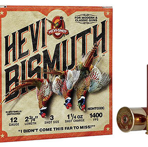 HEVI-Shot HS14713 HEVI-Bismuth Upland 12 Gauge 2.75" 1 1/4 oz Bismuth 3 Shot 25 Per Box/ 10 Case